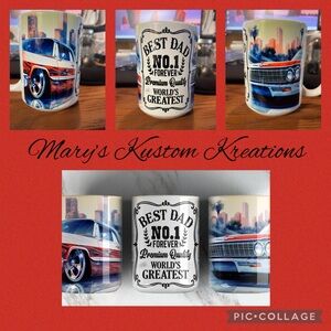 Best Dad Mug - No.1 Dad Red Impala - 15oz